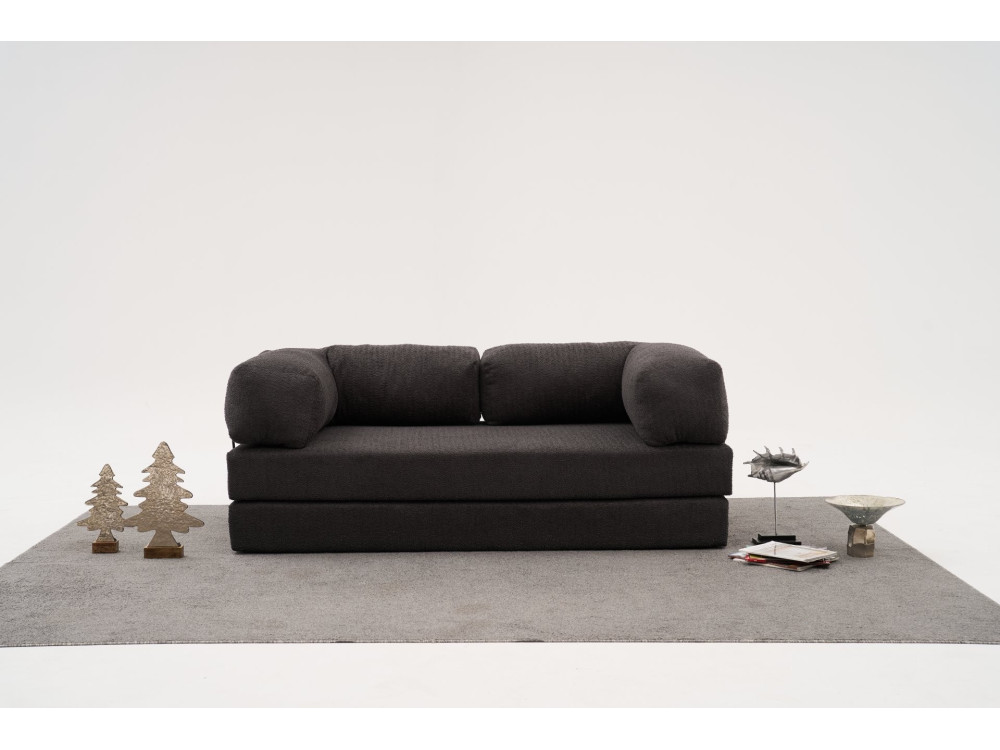 3-zitsbank in stof "Comfort" - 190 x 95 x 75 cm - Houtskoolgrijs