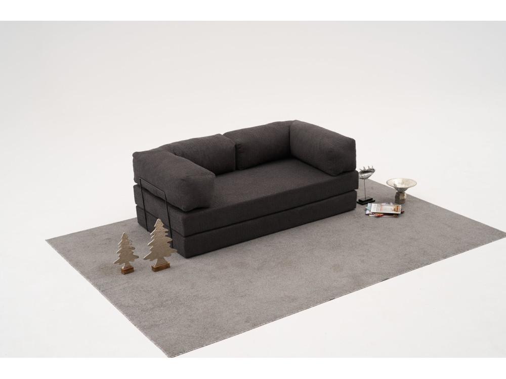3-zitsbank in stof "Comfort" - 190 x 95 x 75 cm - Houtskoolgrijs