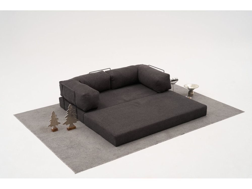 3-zitsbank in stof "Comfort" - 190 x 95 x 75 cm - Houtskoolgrijs