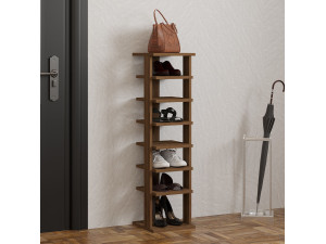 Houten schoenenkast "Ayka" - 30 x 30 x 110 cm - Bruin 2