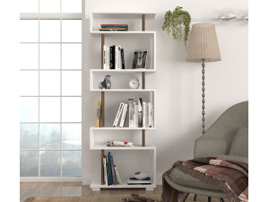 Blok" houten boekenkast - 60 x 19 x 165 cm - Bruin 2
