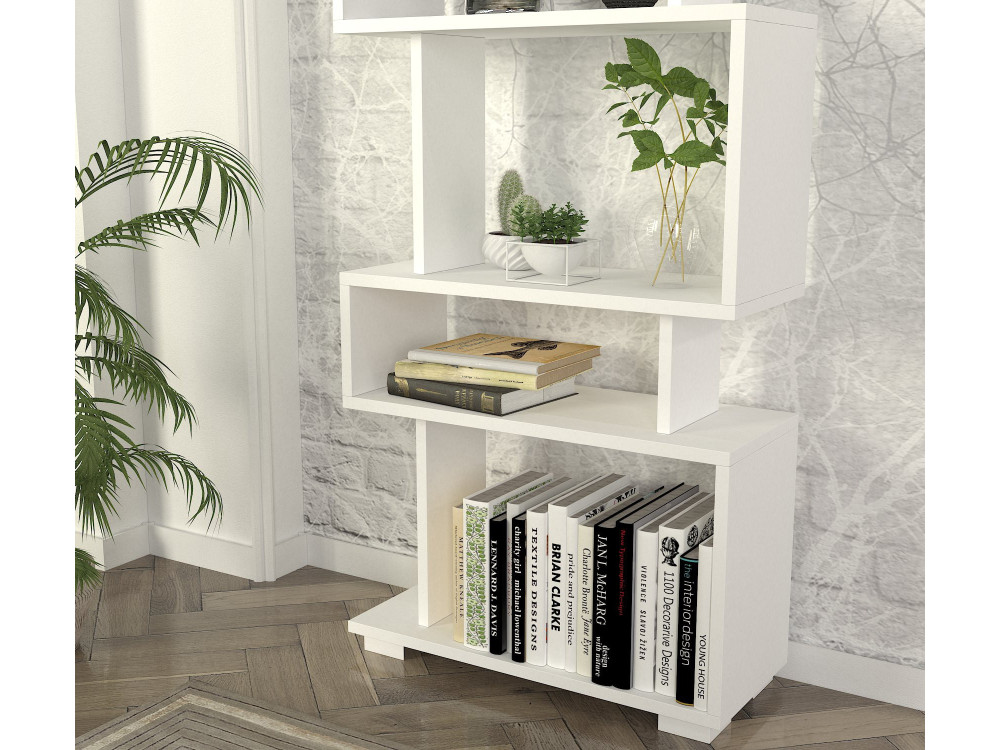 Blok" houten boekenkast - 60 x 19 x 165 cm - Wit