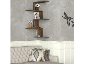 Houten wandplank "Caniko" - 51 x 29 x 109 cm - Bruin 2