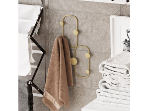 Metalen wandhaak "Lieveheersbeestje" - 26 x 5 x 48 cm - Goud 2