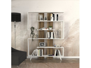 Houten boekenkast "Rain" - 120 x 20 x 162 cm - Bruin 2