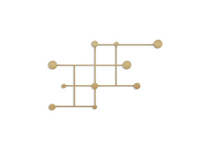 Metalen wandhaak "Fatara" - 112 x 10 x 64 cm - Goud