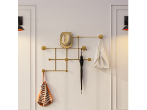 Metalen wandhaak "Fatara" - 112 x 10 x 64 cm - Goud 2