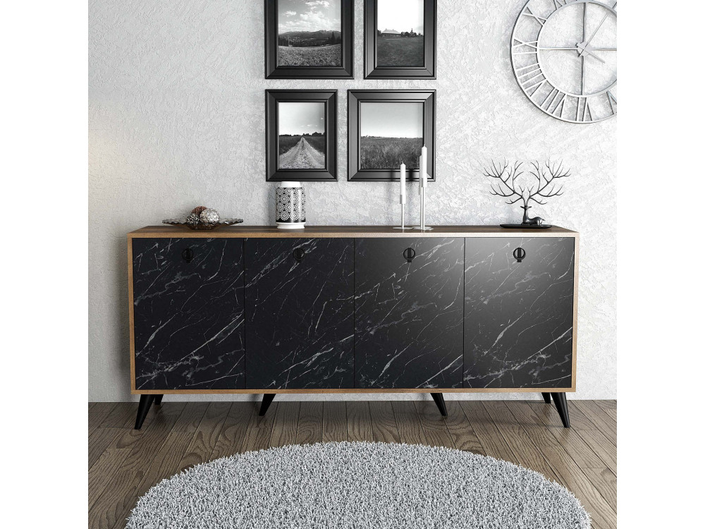 Houten dressoir Elite - 180 x 45 x 80 cm - Zwart