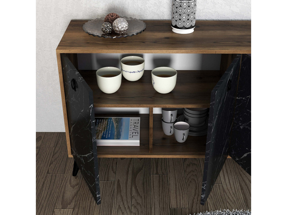 Houten dressoir Elite - 180 x 45 x 80 cm - Zwart