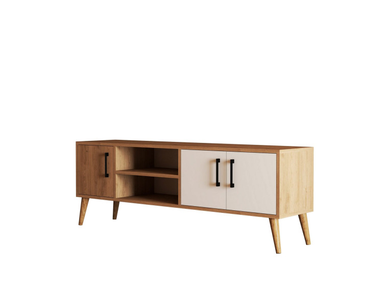 Houten TV-meubel "Exxen" - 150 x 34 x 52 cm - Wit