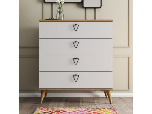 Versa-Ce" houten ladekast - 80 x 45 x 90 cm - Wit 2