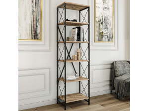 Houten boekenkast "Suadiye" - 50 x 30 x 180 cm - Bruin 2