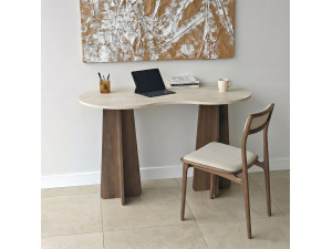 Houten bureau "Infini" - 120 x 60 x 75 cm - Travertin 2