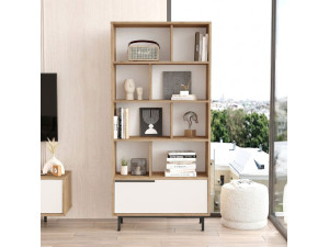 ON4-SW" houten boekenkast - 84 x 30 x 176 cm - Wit 2