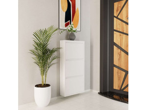 Metalen schoenenkast Luna - 50 x 15 x 103 cm - Wit 2