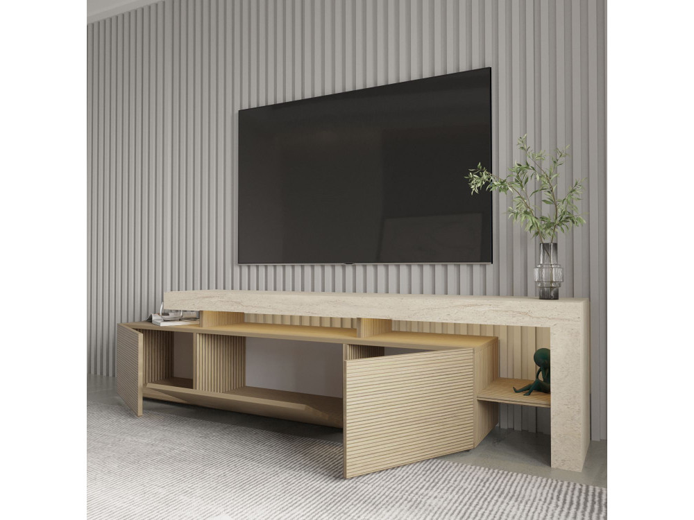 Houten TV-meubel "Beliz" - 192 x 37 x 53 cm - Beige