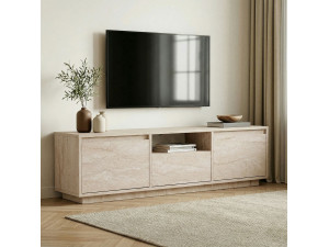 Houten TV-meubel "Sentinel" - 160 x 30 x 42 cm - Travertin 2