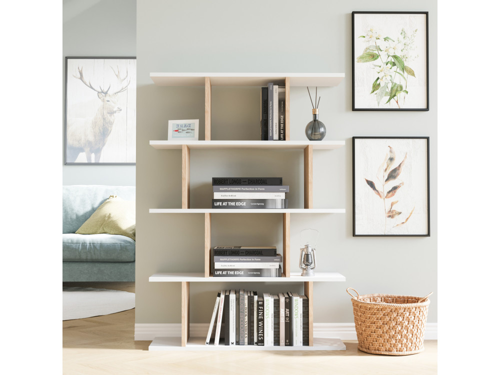 Houten boekenkast "Harmon" - 90 x 25 x 127 cm - Wit