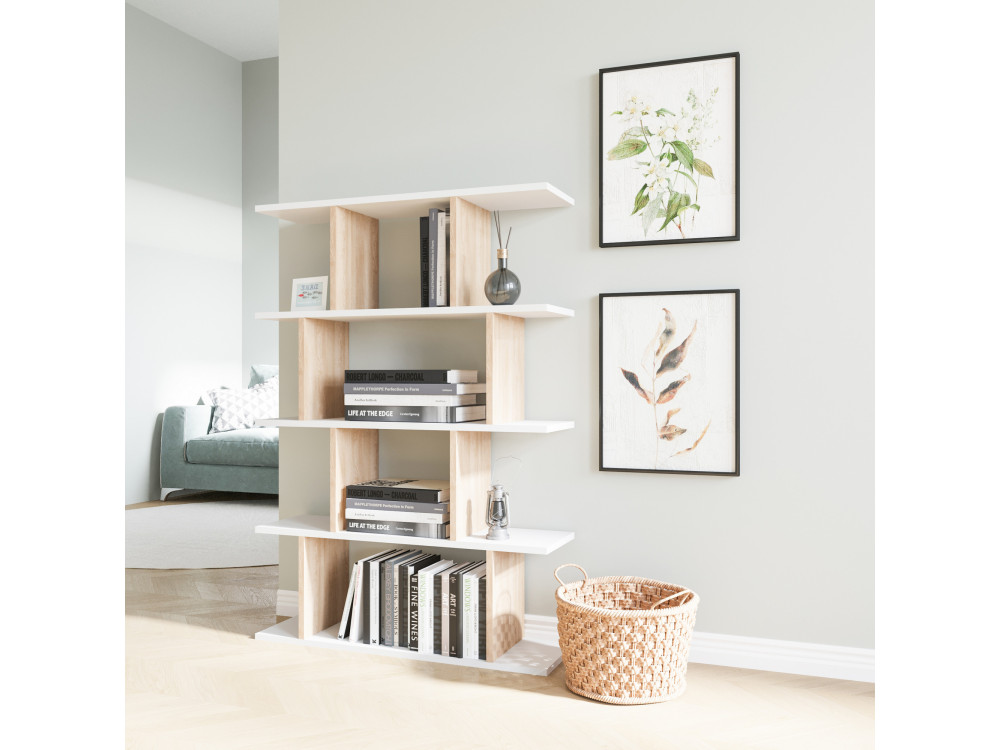 Houten boekenkast "Harmon" - 90 x 25 x 127 cm - Wit