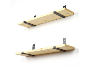 Set van 2 houten wandplanken "LAM008" - 60 x 14 x 16 cm - Beige