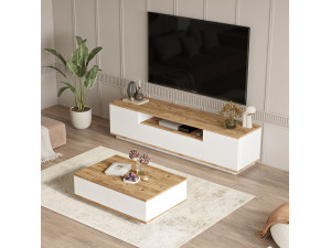 FR17" houten loungemeubelset - 180 x 44 x 44 cm - Wit 2