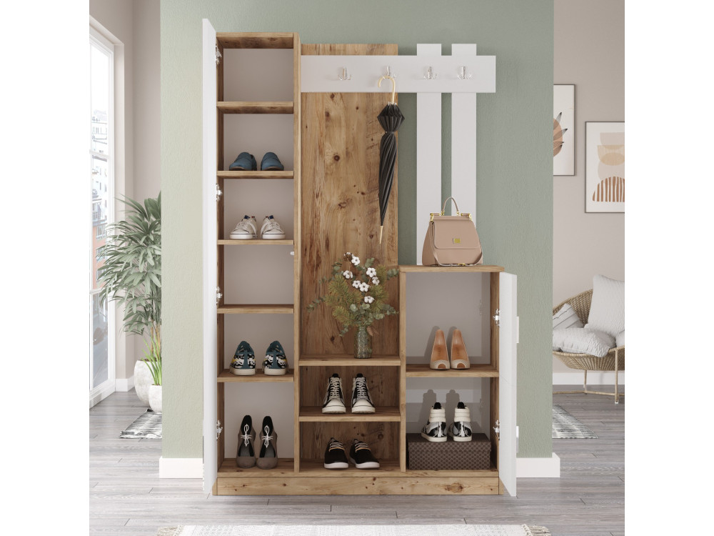 DD7" houten vestibule - 113 x 37 x 179 cm - Wit