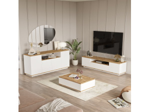 FR18" houten loungemeubelset - 180 x 44 x 44 cm - Wit 2