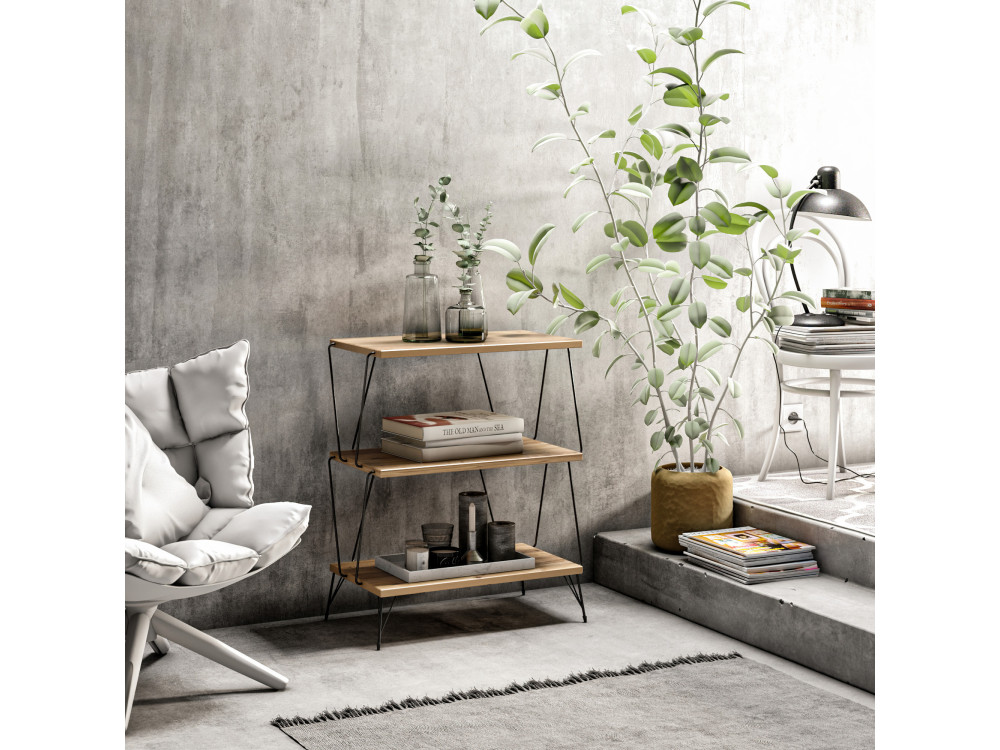 Houten boekenkast "Lazandos" - 46 x 30 x 76 cm - Bruin