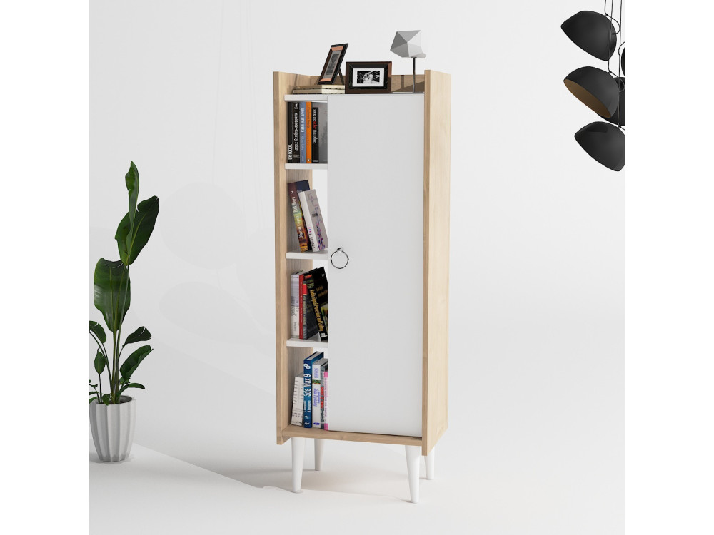 Lagomood Ruby" multifunctionele houten kast - 50 x 30 x 140 cm - Wit
