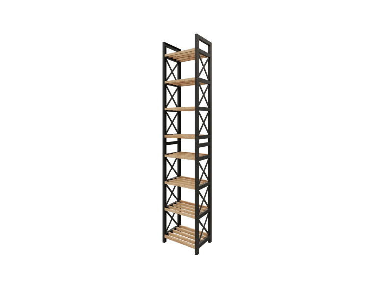 Mini" multifunctionele houten plank 23 x 18 x 128 cm - Zwart
