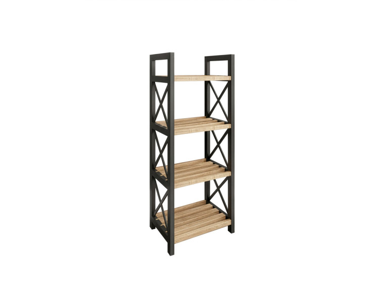 Mini" multifunctionele houten plank - 23 x 18 x 64 cm - Zwart