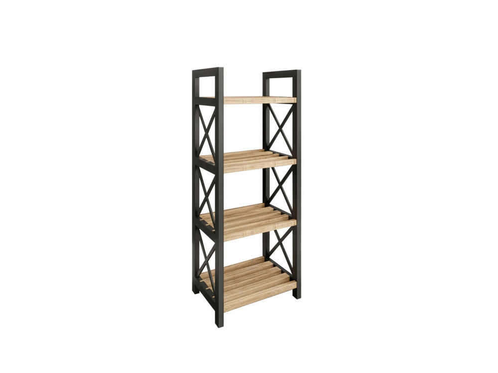 Mini" multifunctionele houten plank - 23 x 18 x 64 cm - Zwart