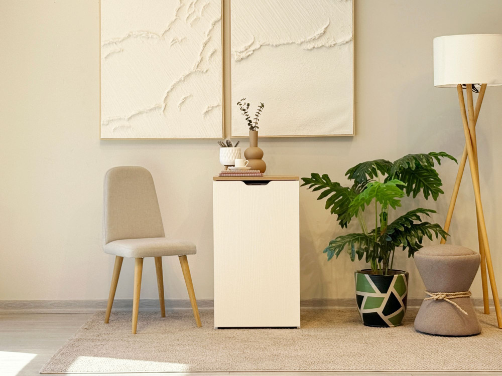 Modulo" houten bureau - 97 x 47 x 75 cm - Beige
