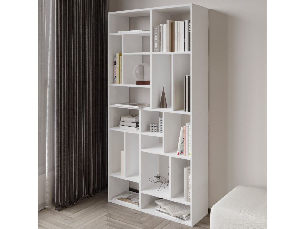 Houten boekenkast "Nicola" - 90 x 30 x 180 cm - Wit