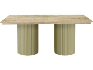 Zénith" ovale houten eettafel - 180 cm - Zitplaatsen 8 - Beige