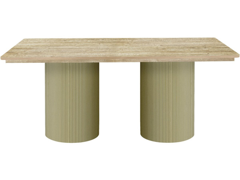 Zénith" ovale houten eettafel - 180 cm - Zitplaatsen 8 - Beige