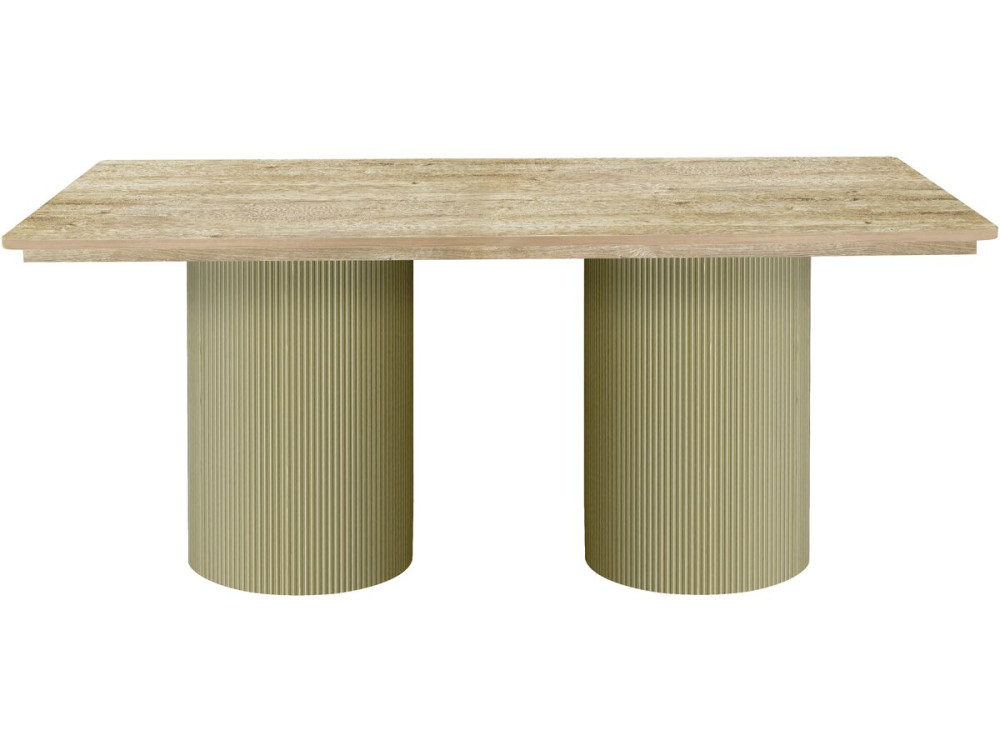 Zénith" ovale houten eettafel - 180 cm - Zitplaatsen 8 - Beige