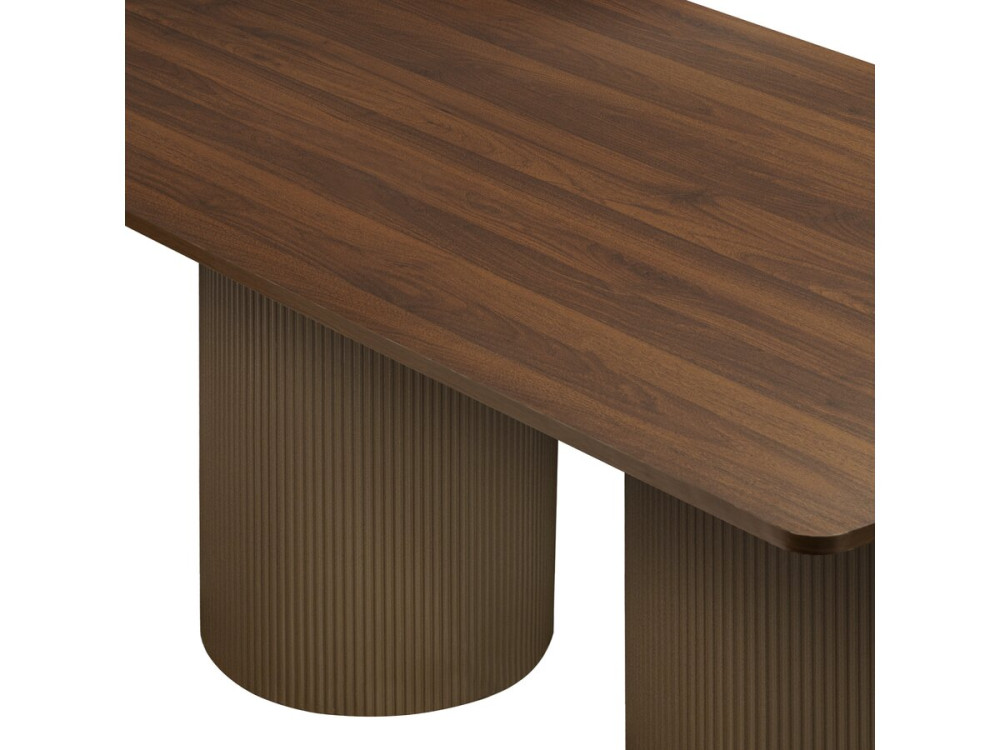 Zénith" ovale houten eettafel - 180 cm - 8 zitplaatsen - Bruin