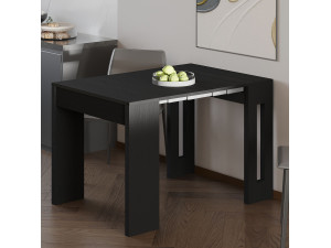 Uitschuifbare houten eettafel "Nivo" - 80 x 44 x 76 cm - Zwart 2