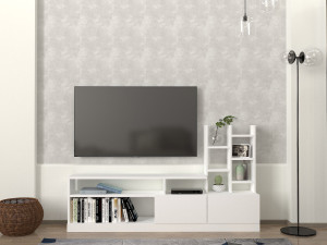 Houten TV-meubel "Dolunay" - 164 x 25 x 91 cm - Wit 2