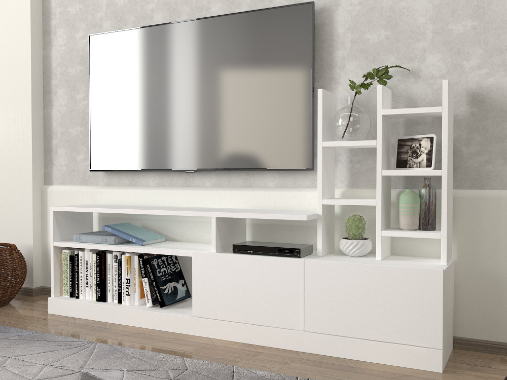 Houten TV-meubel "Dolunay" - 164 x 25 x 91 cm - Wit