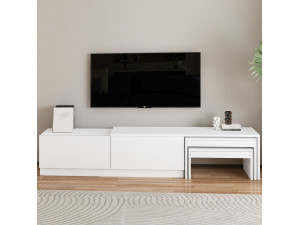 Nest" houten TV-meubel - 180 x 30 x 36 cm - Wit 2