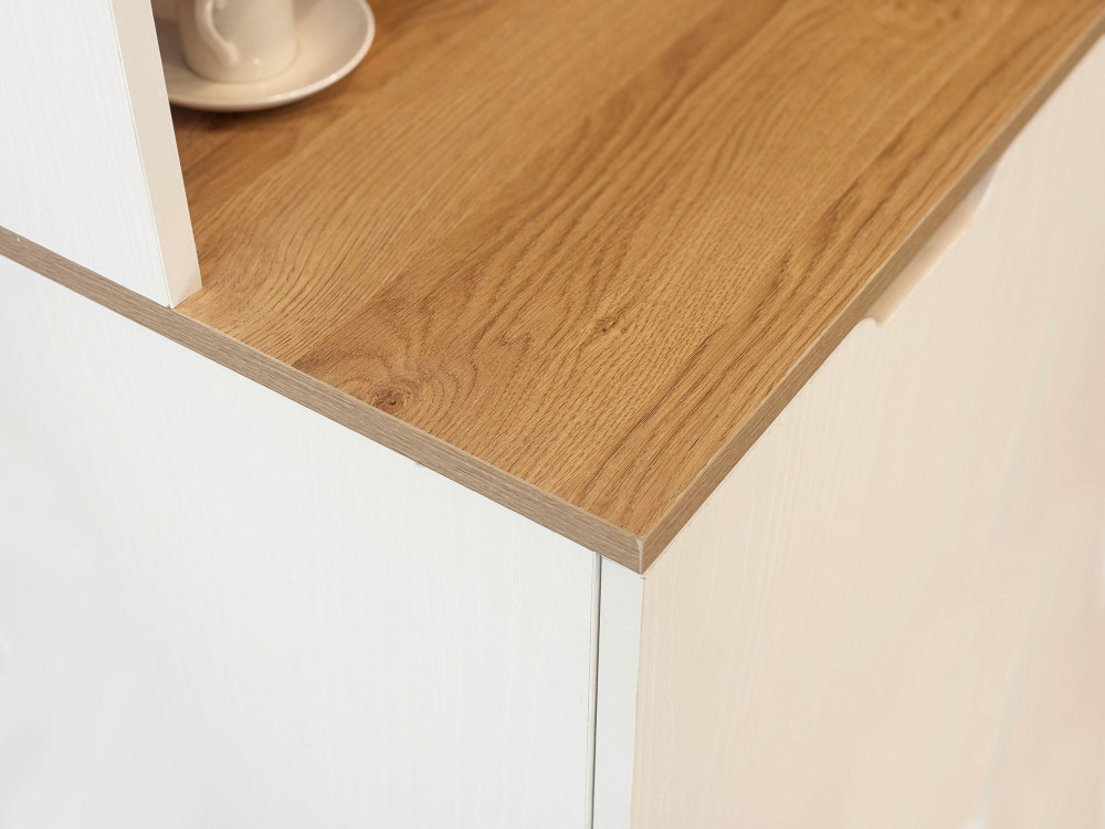 Flexa" houten koffiestandaard - 100 x 45 x 190 cm - Crème