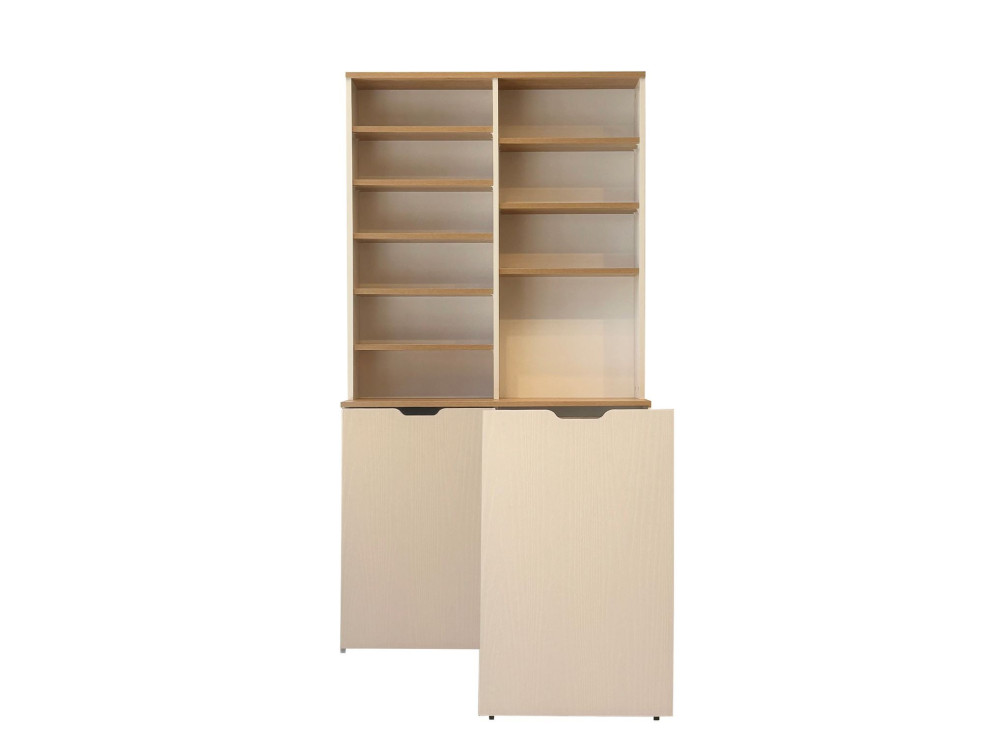 Flexa" houten koffiestandaard - 100 x 45 x 190 cm - Crème