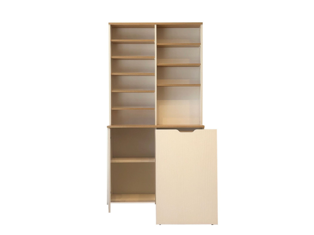 Flexa" houten koffiestandaard - 100 x 45 x 190 cm - Crème