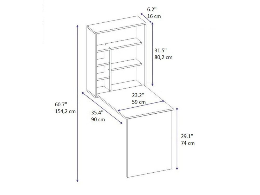 Houten make-up tafel "Sedir" - 90 x 59 x 74 cm - Beige