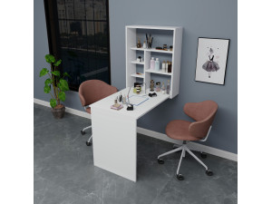 Houten make-up tafel "Sedir" - 90 x 59 x 74 cm - Wit 2