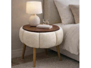 Papatya" houten bijzettafel - 45 x 45 x 44 cm - Crème 2