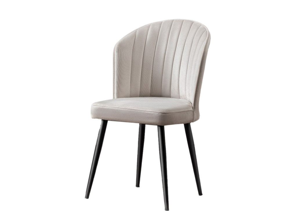 Set van 4 "Rubi" houten stoelen - 52 x 42 x 85 cm - Crème