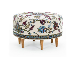 Rimini" houten poef - 65 x 65 x 40 cm - Wit